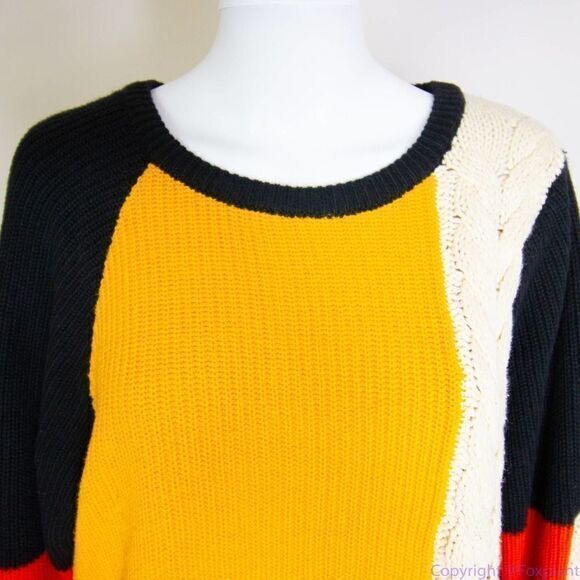 Moon & Madison women's color block cropped sweater,‎ size M - Picture 3 of 16